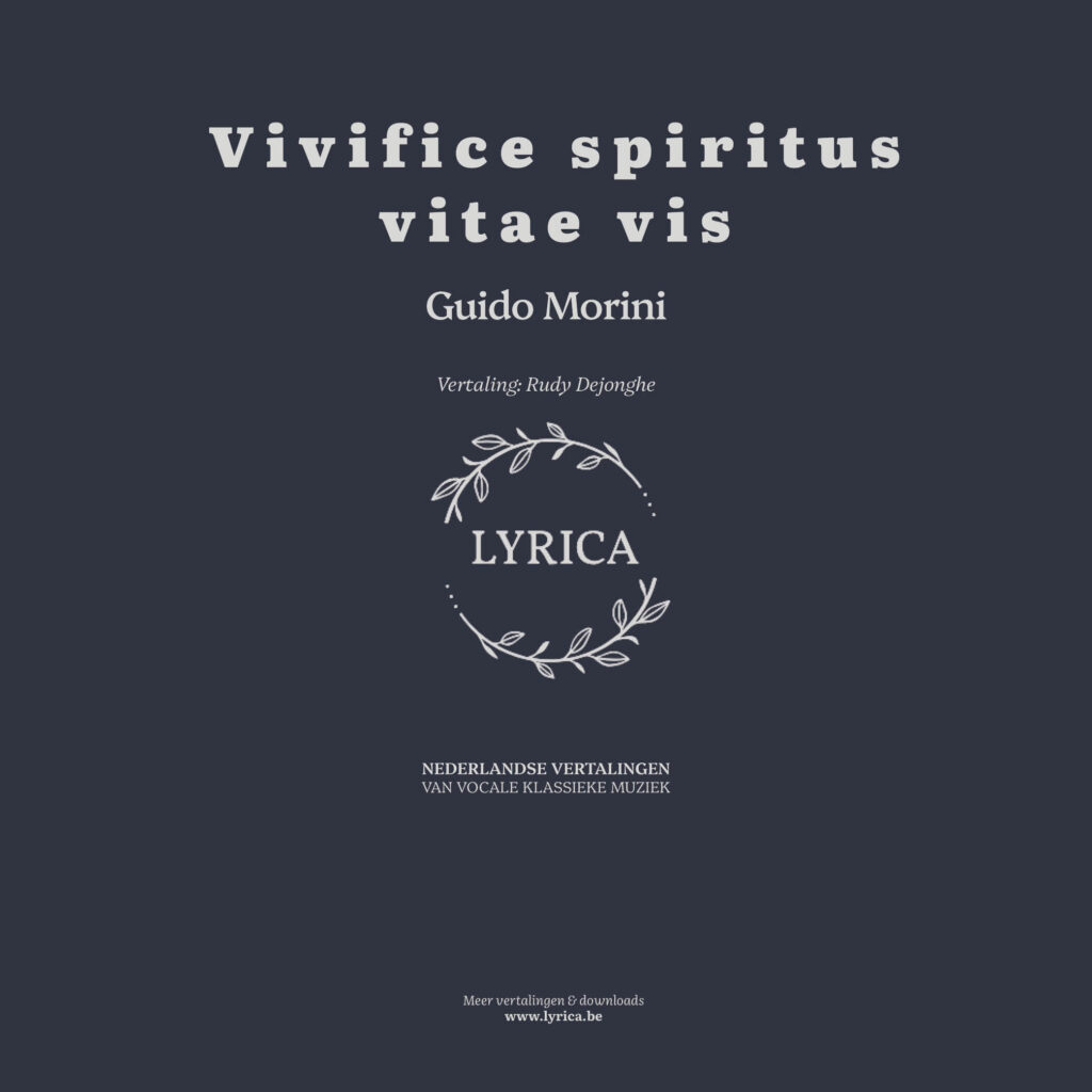 Vivifice spiritus vitae vis (G. Morini)