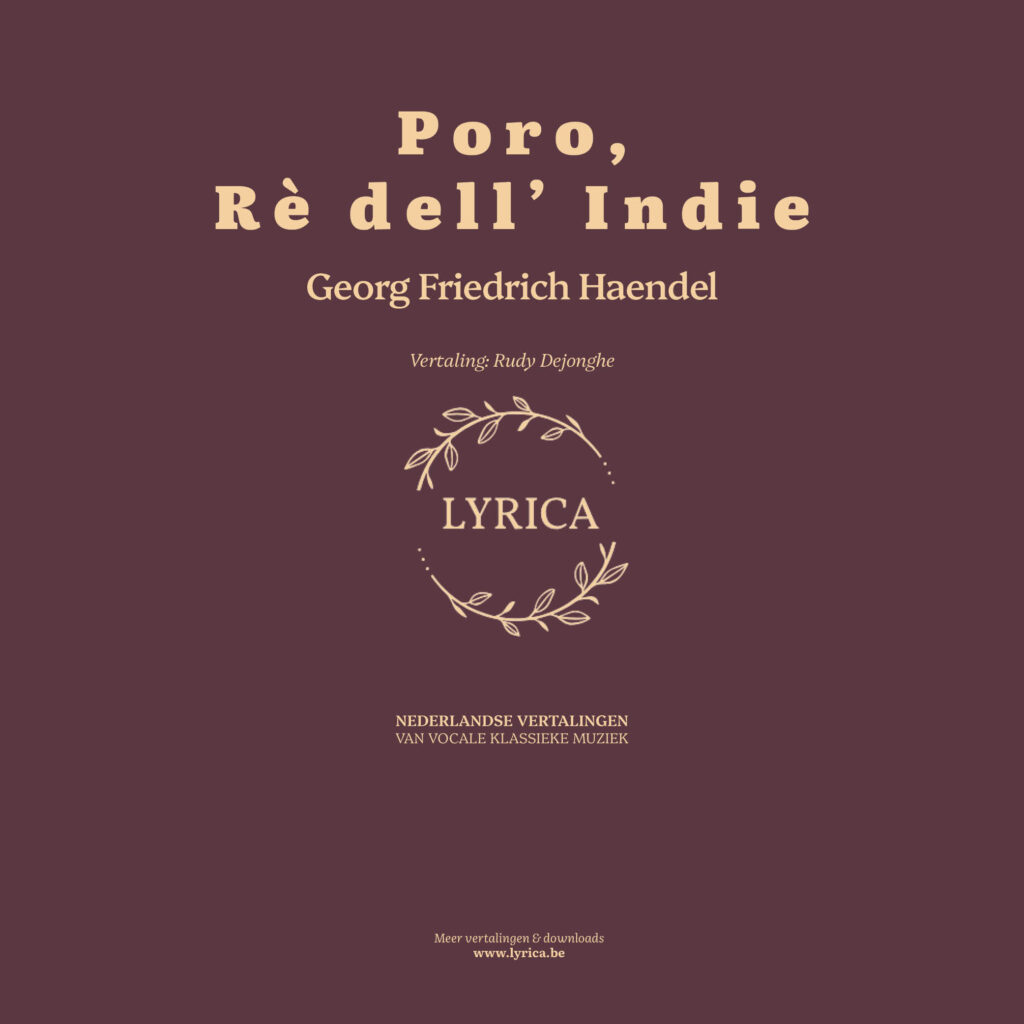 Poro, Rè dell' Indie, HWV 28 (G. F. Haendel)