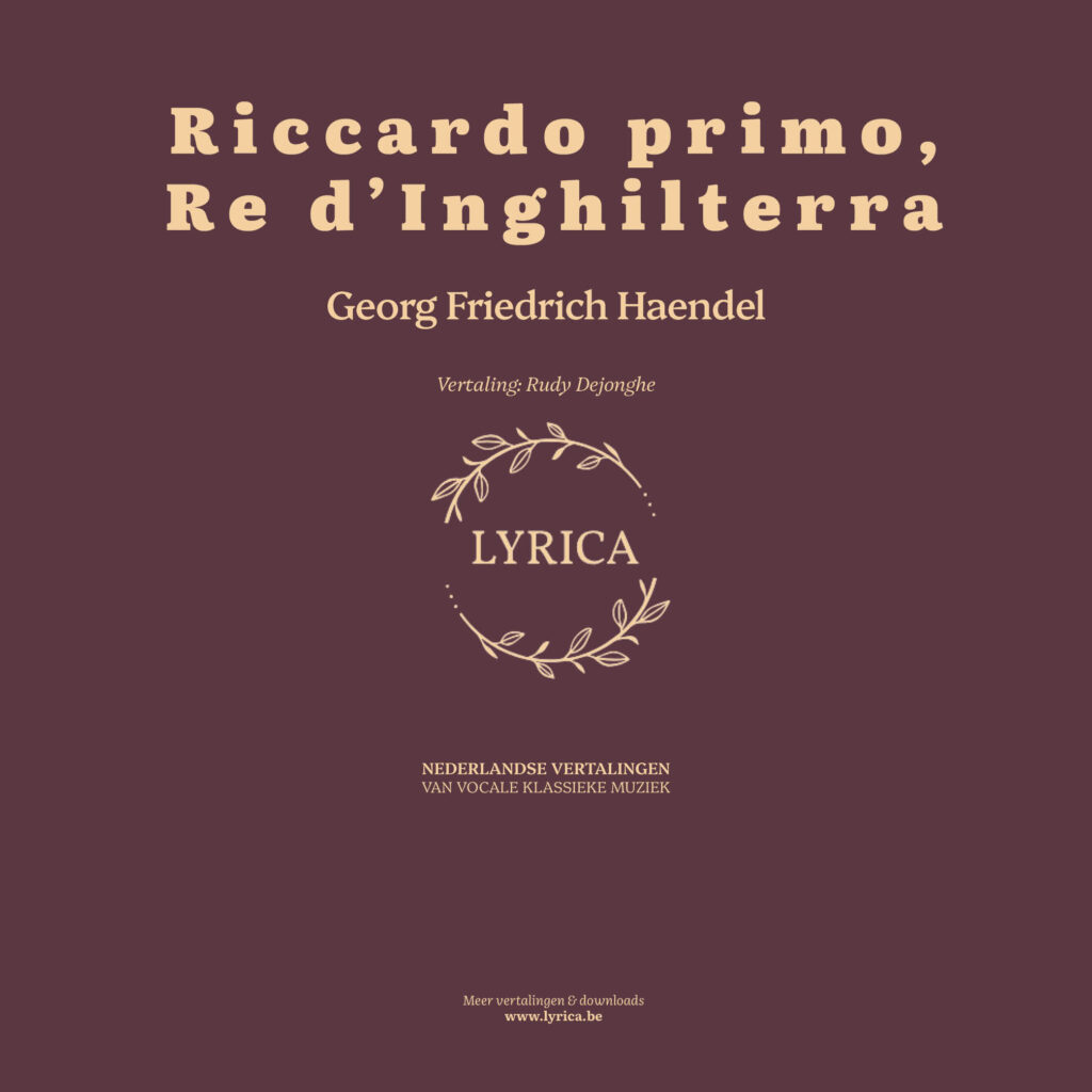 Riccardo primo, Re d'Inghilterra, HWV 23 (G. F. Haendel)