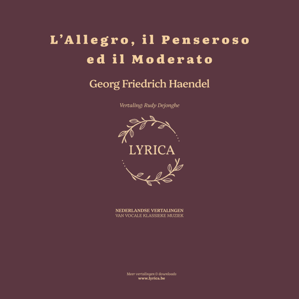 L'Allegro, il Penseroso ed il Moderato, HWV 55 (G. F. Haendel)