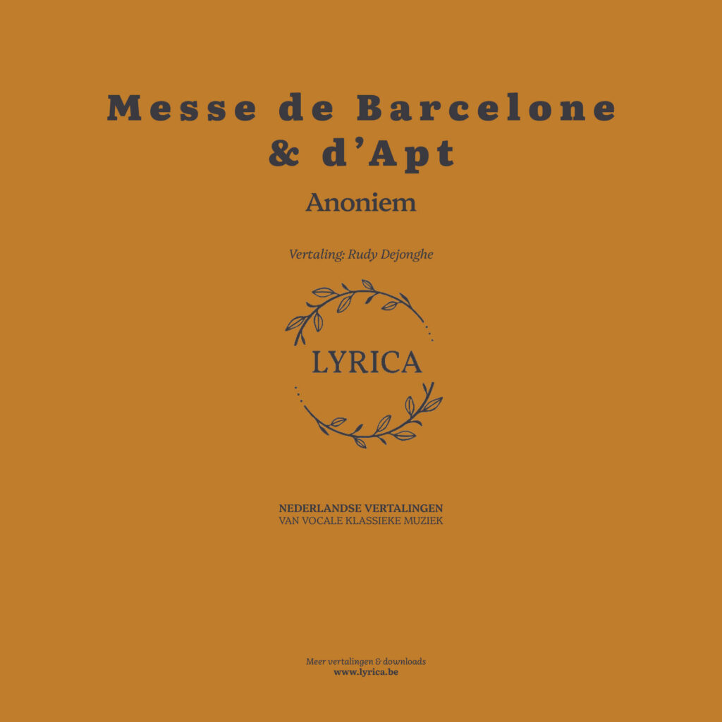 Messe de Barcelone & d'Apt (Anoniem)