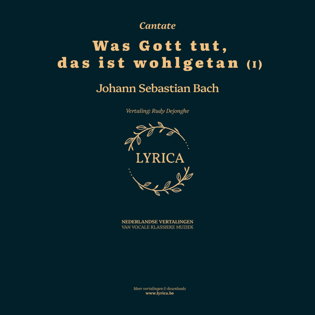 Was Gott tut, das ist wohlgetan (I) BWV 99 (J.S. Bach)