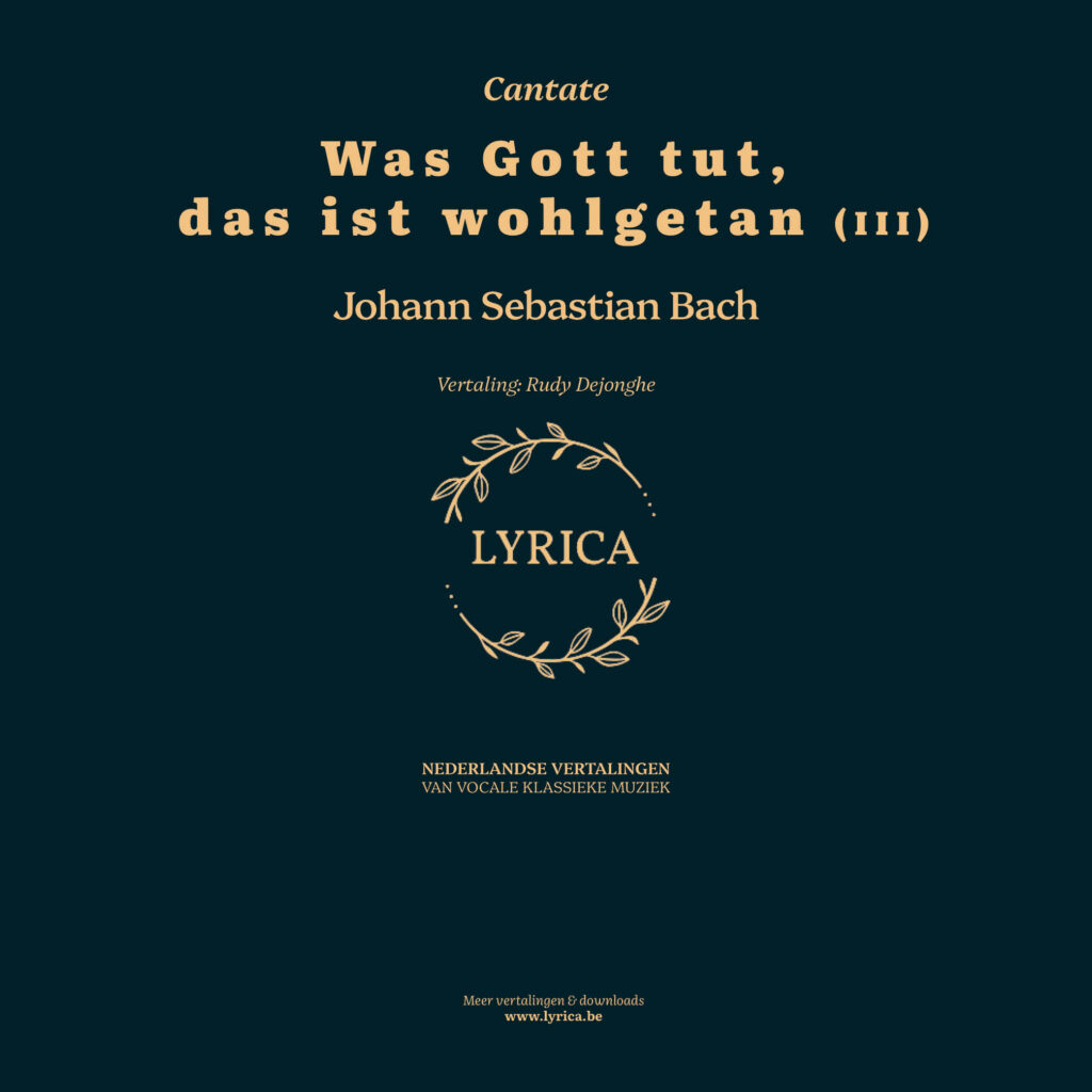 Was Gott tut, das ist wohlgetan (III) BWV 100 (J.S. Bach)