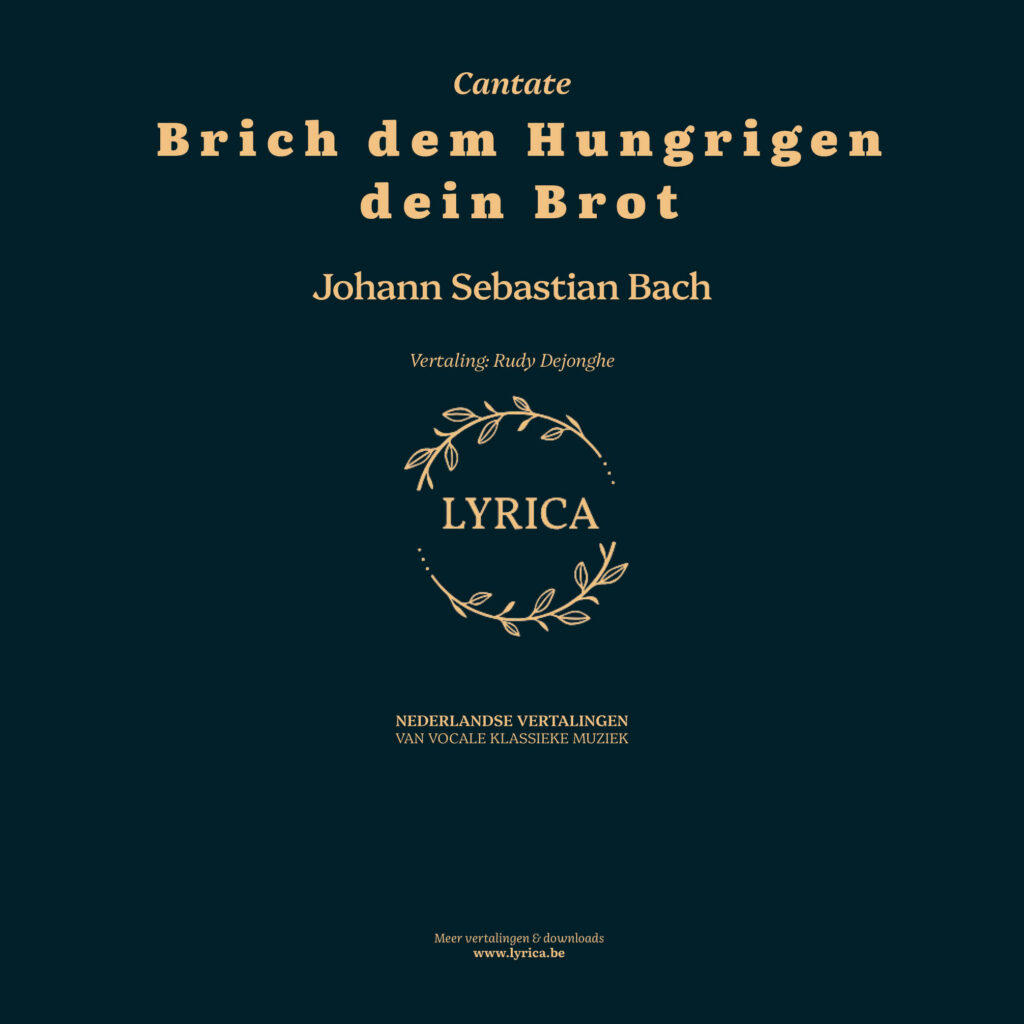 Brich dem Hungrigen dein Brot BWV 39 (J.S. Bach)