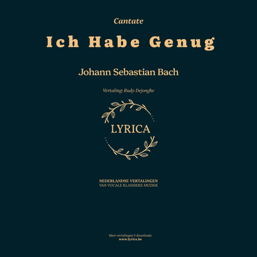 Bach ich habe genug
