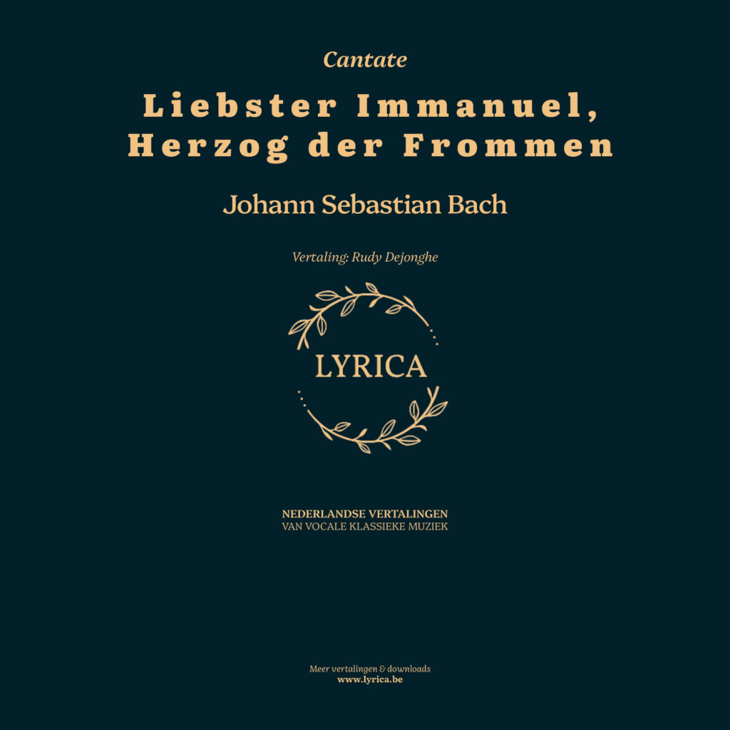 Liebster Immanuel, Herzog der Frommen BWV 123 (J.S. Bach)