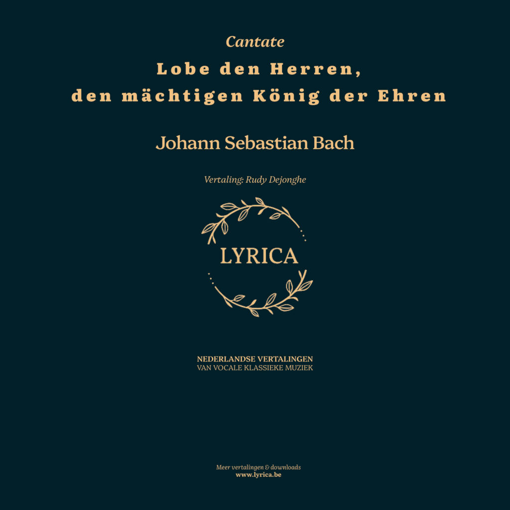 Lobe den Herren, den mächtigen König der Ehren BWV 137 (J.S. Bach)