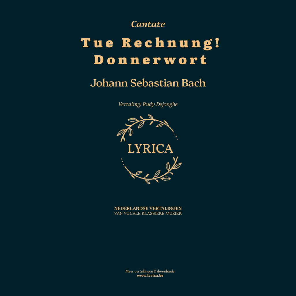 Tue Rechnung! Donnerwort BWV 168 (J.S. Bach)