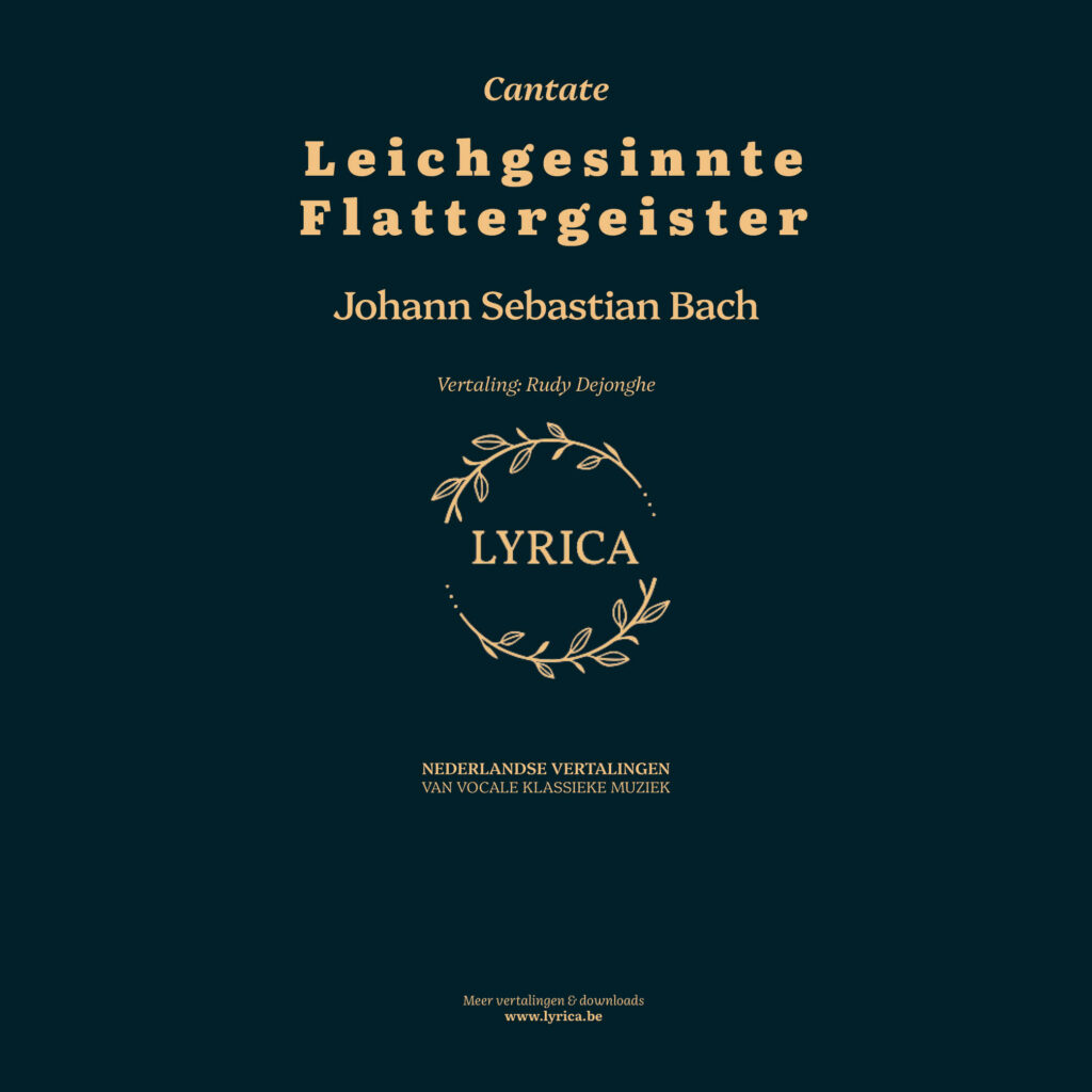Leichgesinnte Flattergeiste BWV 181 (J.S. Bach)