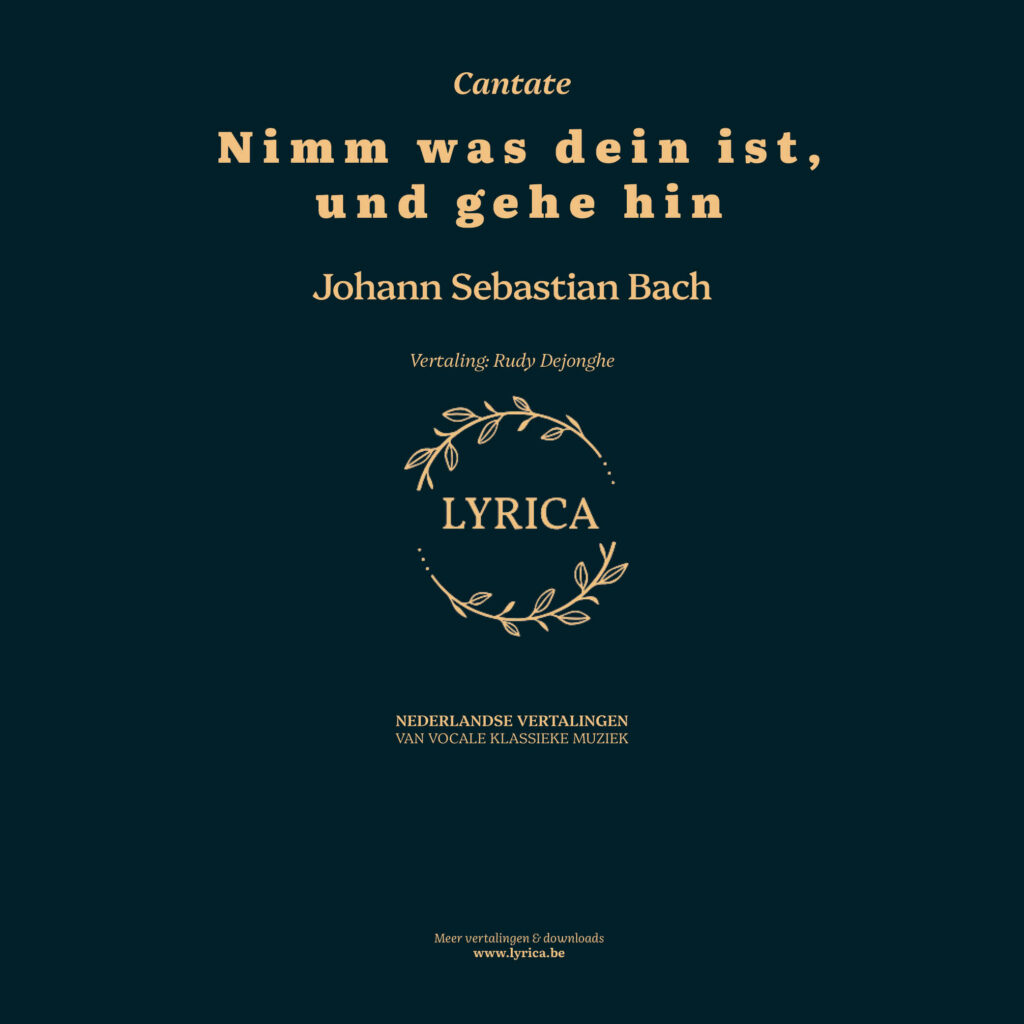 Nimm was dein ist, und gehe hin BWV 144 (J.S. Bach)