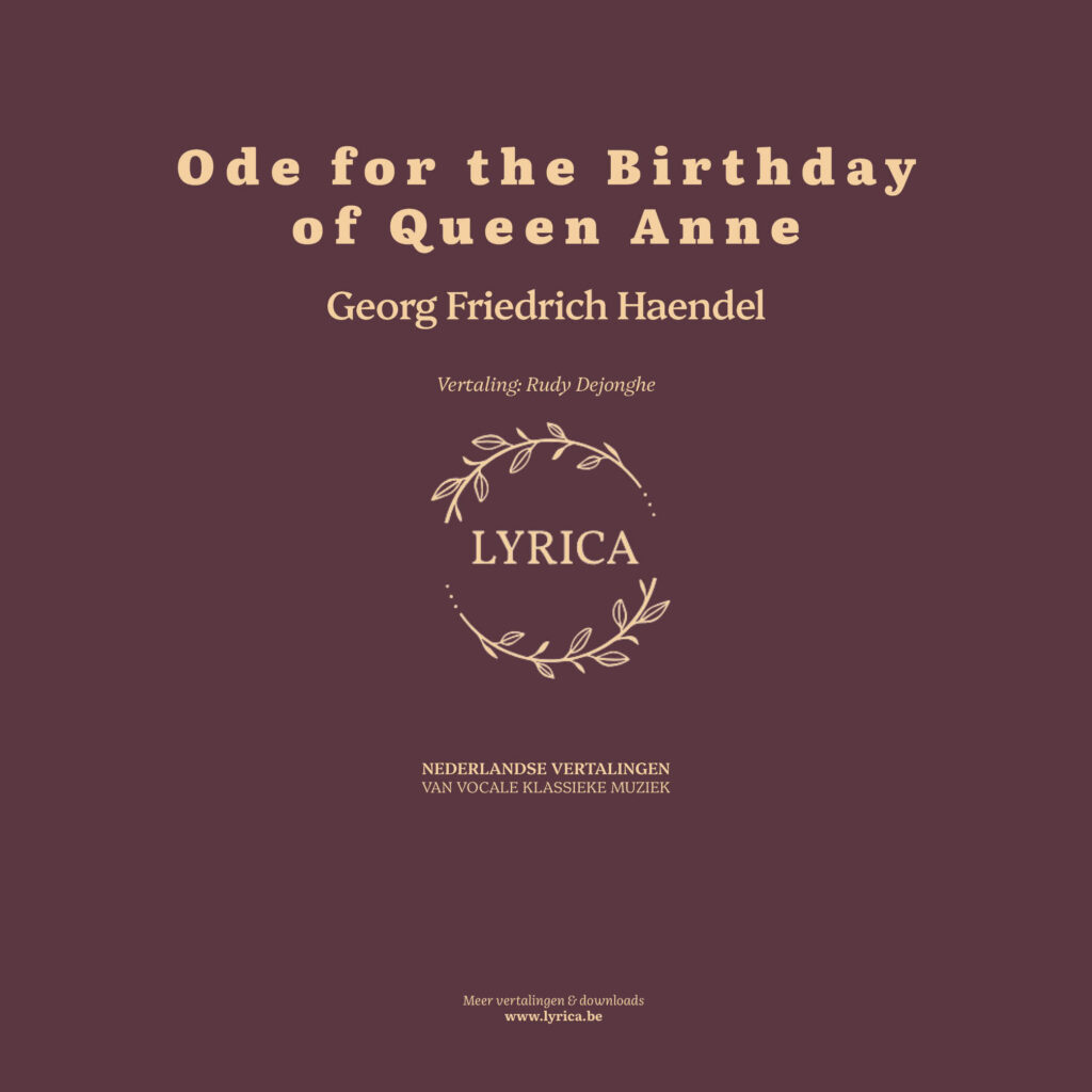 Ode for the Birthday of Queen-Anne, HWV 74 (G. F. Haendel)