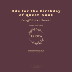 Ode for the Birthday of Queen-Anne, HWV 74 (G. F. Haendel)