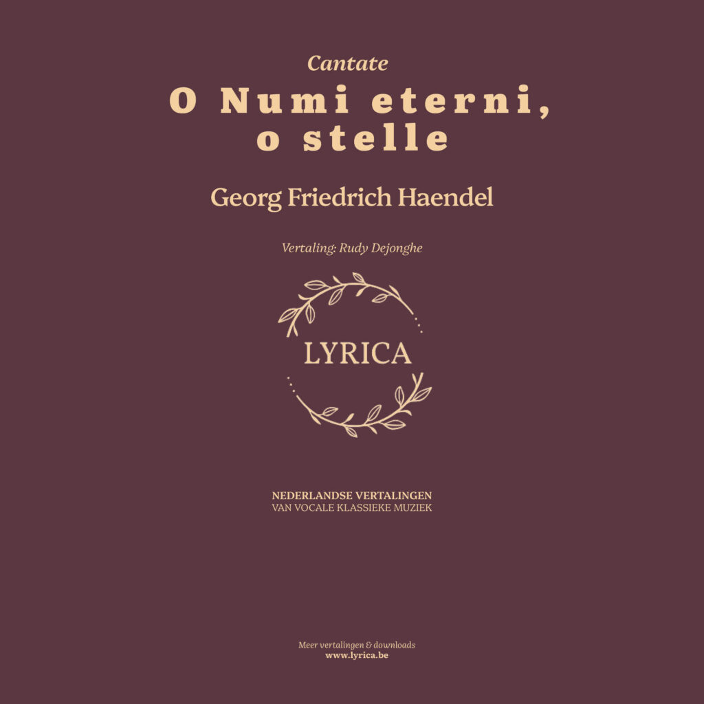 O Numi eterni, o stelle (G. F. Haendel)